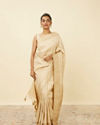 Antique White Saree with Floral Patterns
